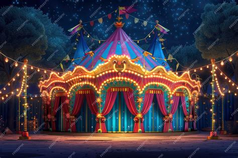 Premium Photo | Circus tent at night