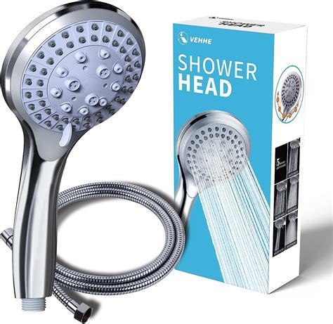 Vehhe Shower Head Powerful Flow With 1 5m Chrome Hose Pressure Boosting