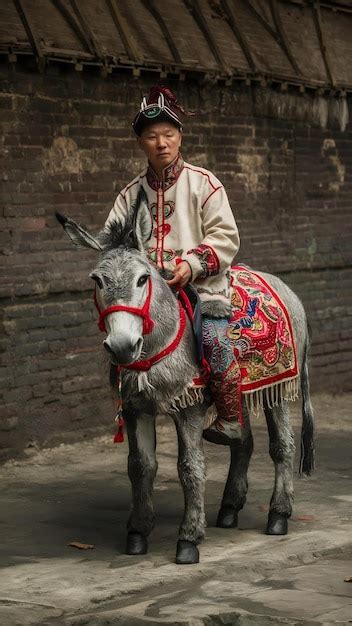 chinese traditional cloth art donkey premium ai generated image