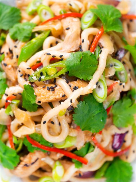 Ginger Chicken Udon Noodles Stir Fry Krumpli