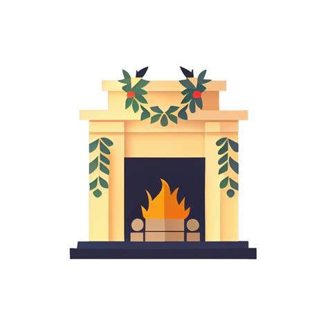 Classic Christmas Fireplace Happy New Year Decoration Merry Christmas