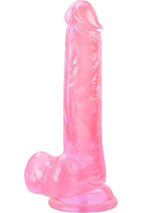 Lolita Shop Pembe Jel 18 Cm Gerçekçi Esnek Yumuşak Dokuda Dildo Vajina