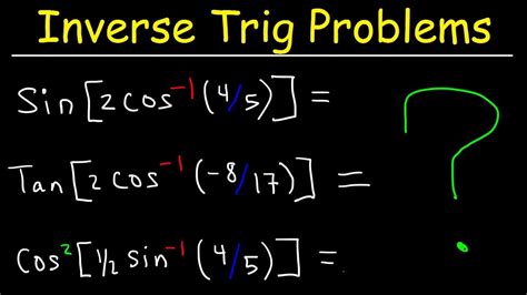 Inverse Trig Functions With Double Angle Formulas And Half Angle