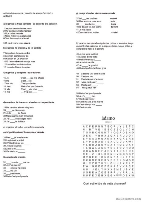 4 Actividad Français Fle Fiches Pedagogiques Pdf And Doc