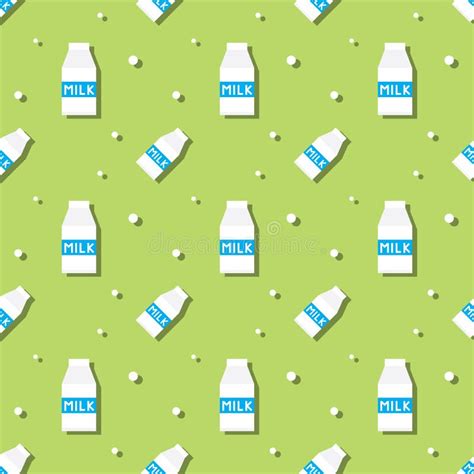 Milk Carton Box Seamless Pattern Stock Vector Illustration Of Cute