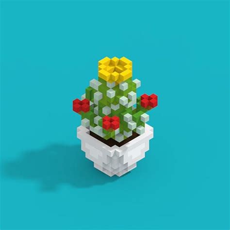 Voxel Flower Cactus A In Pot Minecraft Banner Designs Minecraft