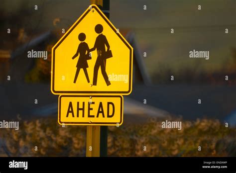 School Children Crossing Ahead Sign Hi Res Stock Photography And Images