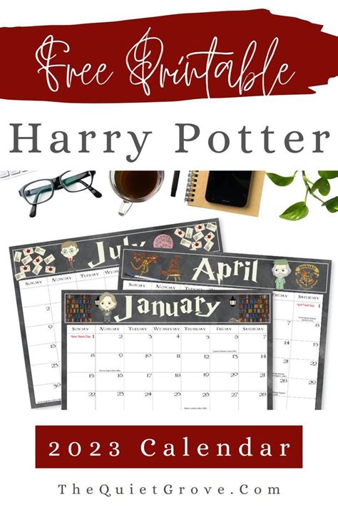 Free Printable Wizard Magic Harry Potter Themed Calendar Carrie