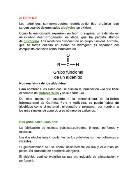 Aldehidos Y Cetonas Resumen Sobre Que Son Sus Compuestos