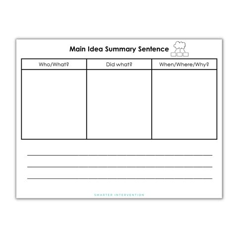 Main Idea Graphic Organizer 5th Grade