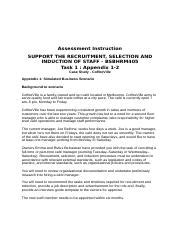 BSBHRM405 Task 1 Appendix 1 2 Docx Assessment Instruction SUPPORT