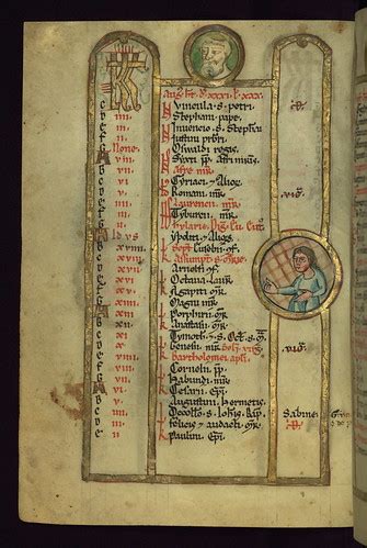 Psalter, August Calendar with Tonsured Man and Virgo in ro… | Flickr