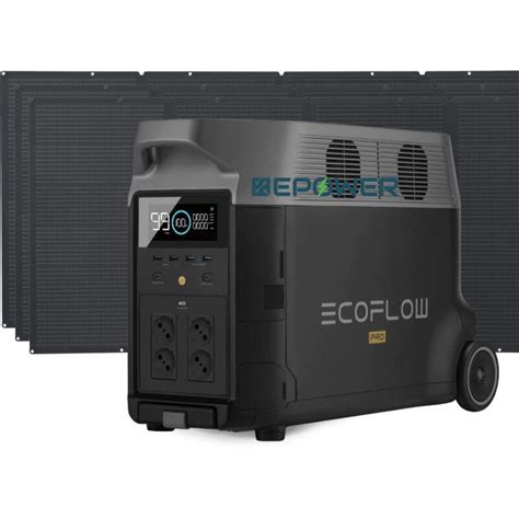 ECOFLOW STATION ÉLECTRIQUE PORTABLE DELTA PRO 3 X PANNEAU SOLAIRE