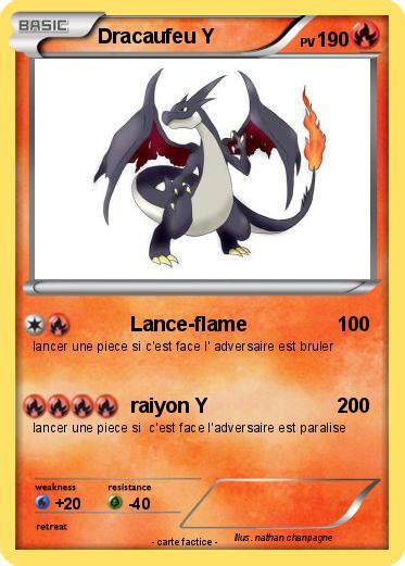 Pokémon Dracaufeu Y 8 8 Lance flame Ma carte Pokémon