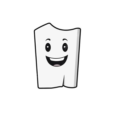 Black And White Cartoon Smiling Tooth Label It S Happy Smile Concept