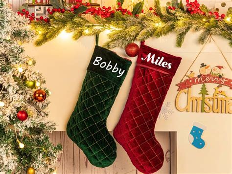 Personalized Velvet Stockingcustom Christmas Etsy