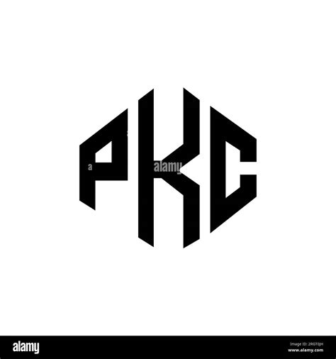 PKC letter logo design with polygon shape. PKC polygon and cube shape