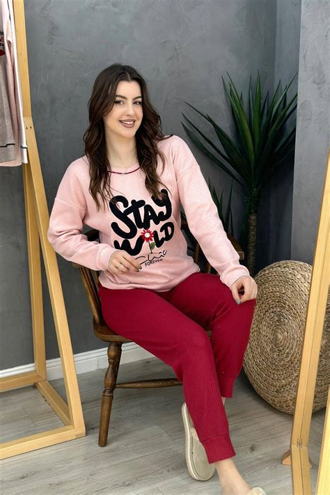 Stay Woman Pyjamas Pinkroze Pyjamas Klaudio Fashion Li 17417