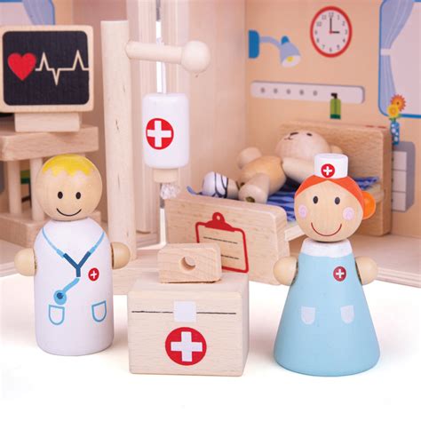 Bigjigs Toys Kids Wooden Hospital Playset | Wilko