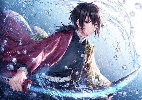 Black Hair Japanese Clothes Water Male Short Hair Kimetsu