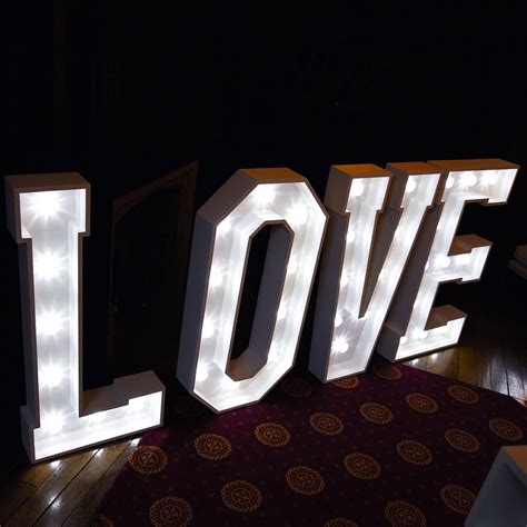 LED Love Wedding Sign Hire - Strawberry Hire