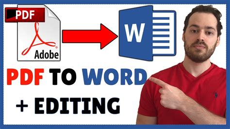 How To Convert Pdf To Word Document How To Edit Pdf In Word Youtube