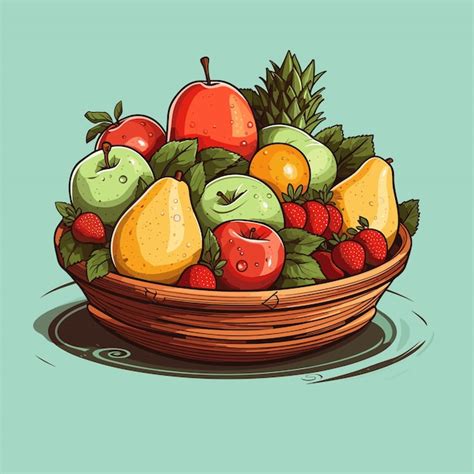 Premium Vector Fruit Basket Vector