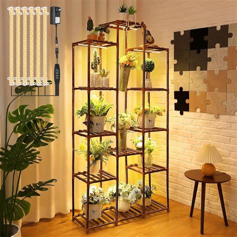 Dreyoo Plant Stand Indoor With Grow Lights 13 Tiered