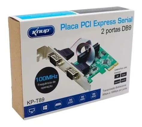 Placa Pci Express Serial 2 Portas Rs232 Rs485 Rs422 Knup MercadoLivre