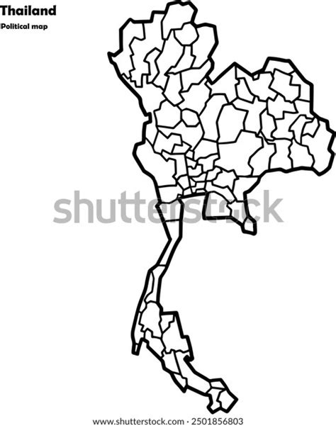 Thailand Political Map Simple Outline Stock Vector (Royalty Free ...