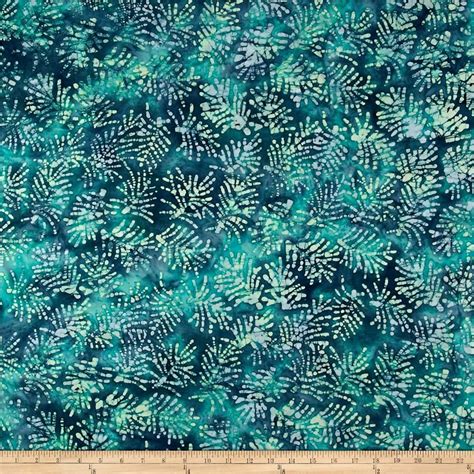 Indian Batik Moody Blues Fern Leaf Blue Green From Fabricdotcom From