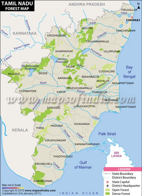 Tamil Nadu Forest Map Forests In Tamil Nadu