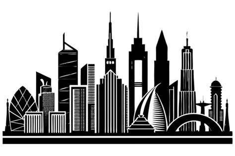 Elegant Urban Skyline Silhouette Design Premium Ai Generated Image