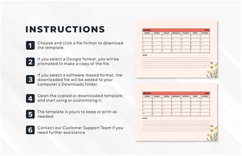 Work Schedule Calendar Template in PDF, Word, Google Docs - Download ...