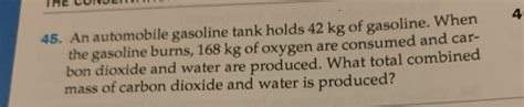 Solved An Automobile Gasoline Tank Holds Kg Of Chegg