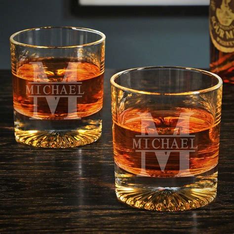 Oakmont Churchill Personalized Pair Of Scotch Glasses Whiskey Lover