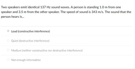 Two Speakers Emit Identical Hz Sound Waves A Chegg