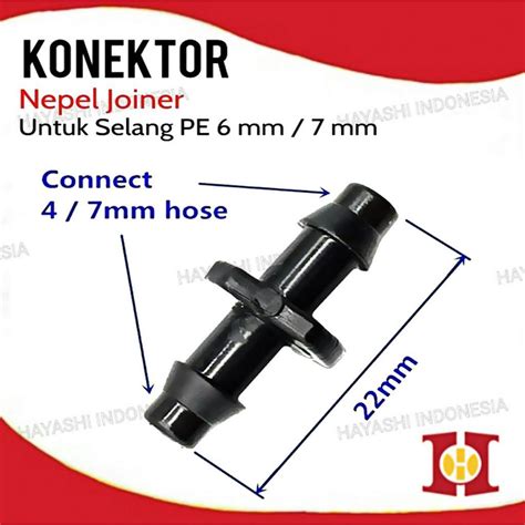 Jual Konektor Nepel Joiner Mm Nipel Fitting Untuk Selang Pe Mm Atau