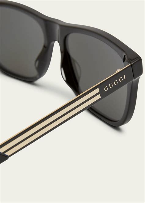 Gucci Mens Square Acetate Logo Sunglasses Bergdorf Goodman