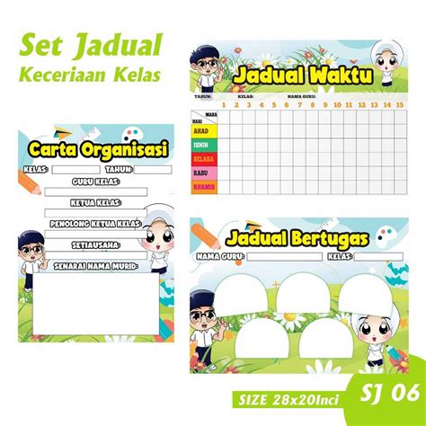 Set Banner Keceriaan Kelas Jadual Tugasan Kelas Jadual Waktu Kelas