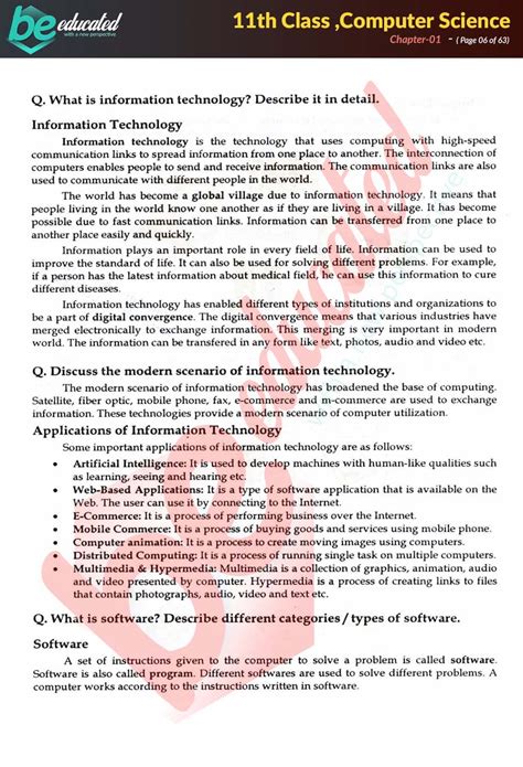 Cahpter Computer Science Ics Part Notes Inter Part Notes