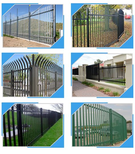 M Long By M High Steel Palisade Security Fencing Hot Dipped Galvanized Powder Coating