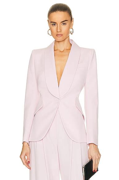 Alexander McQueen One Button Jacket In Porcelain FWRD