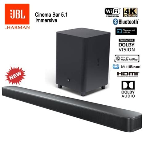 Jbl K Ultra Hd Soundbar System With Wireless Subwoofer Off