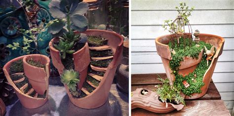 Diy Fairy Gardens Made From Broken Pots Demilked