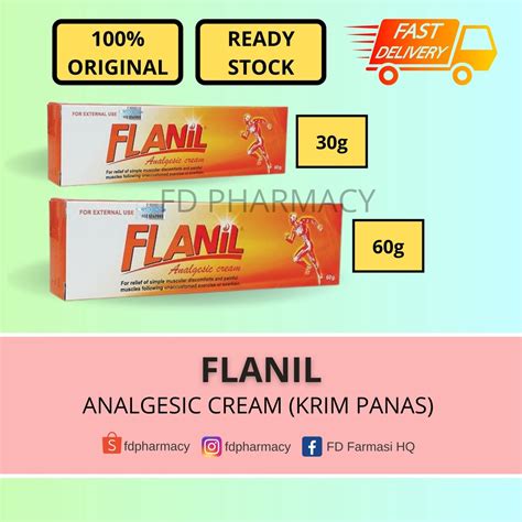 Flanil Analgesic Cream Relief For Muscular And Joint Pain G G