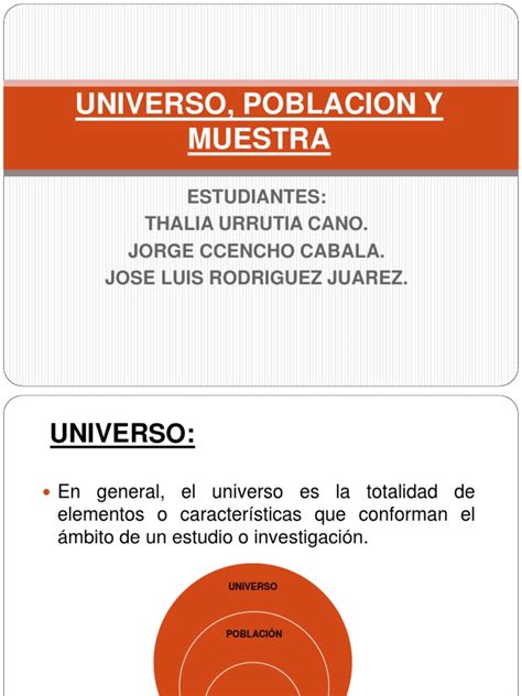 Universo Poblacion Y Muestra Pdf Muestreo Estadísticas Science