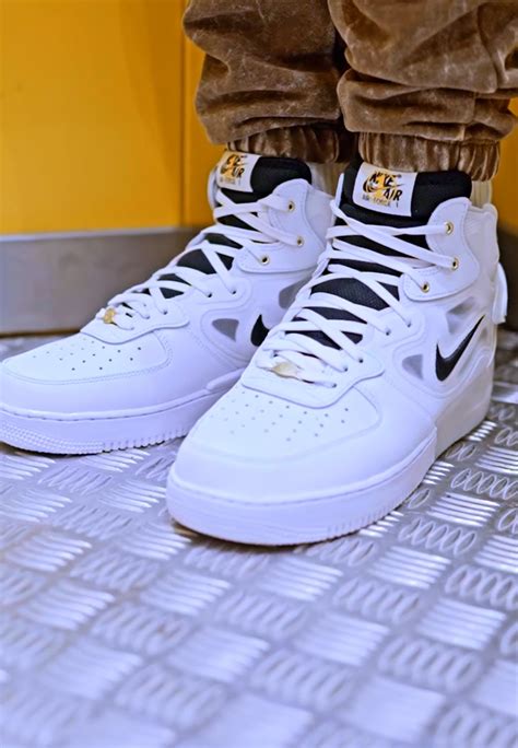 Nike Sportswear Air Force 1 Mid React 40th Unisex Höga Sneakers White Black Yellow Ochre