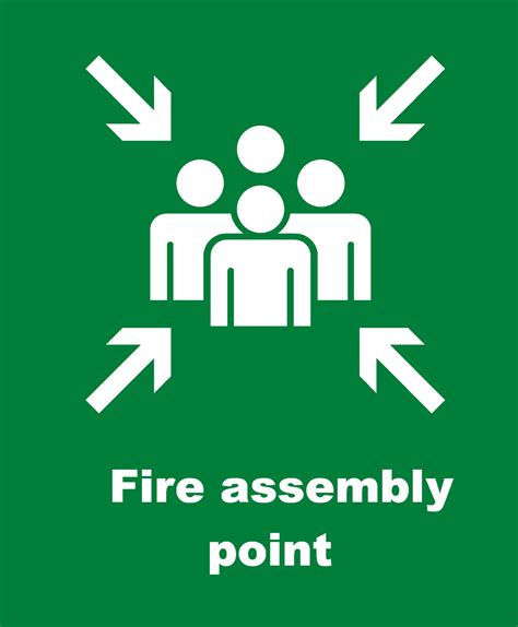 Fire Assembly Point A5 Health And Safety Sign Stickers 200mm X 150mm Ebay