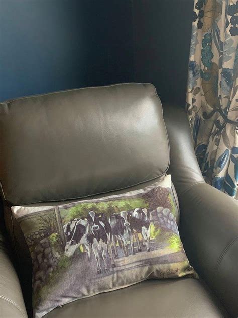 Friesian Cattle Cows Farming Scene Cushion By Artist Grace Scott